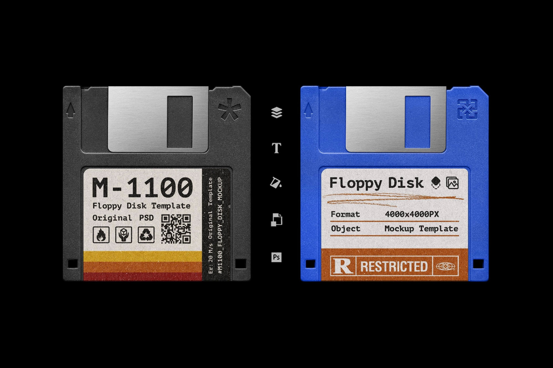 Free Floppy Disk Mockup PSD Template