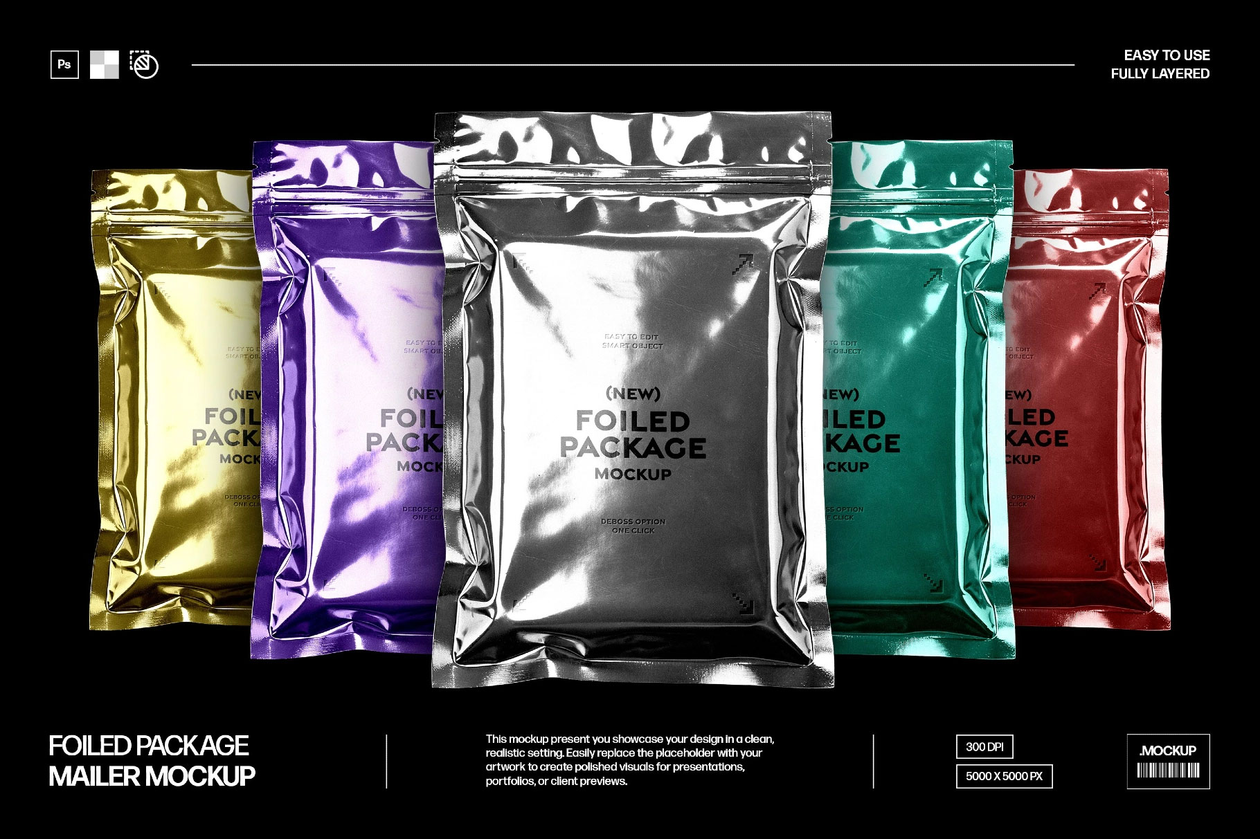 Free Foiled Mailer Mockup PSD Template