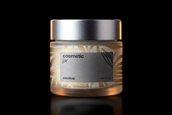 Free Frosted Cosmetic Jar Mockup PSD Template