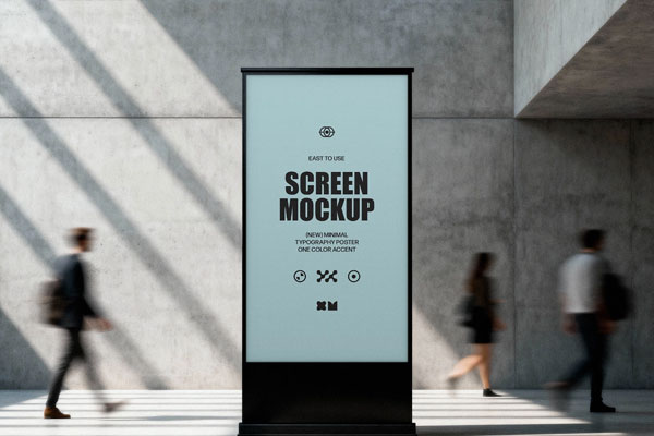 Free Gallery Digital Signage Screen PSD Template