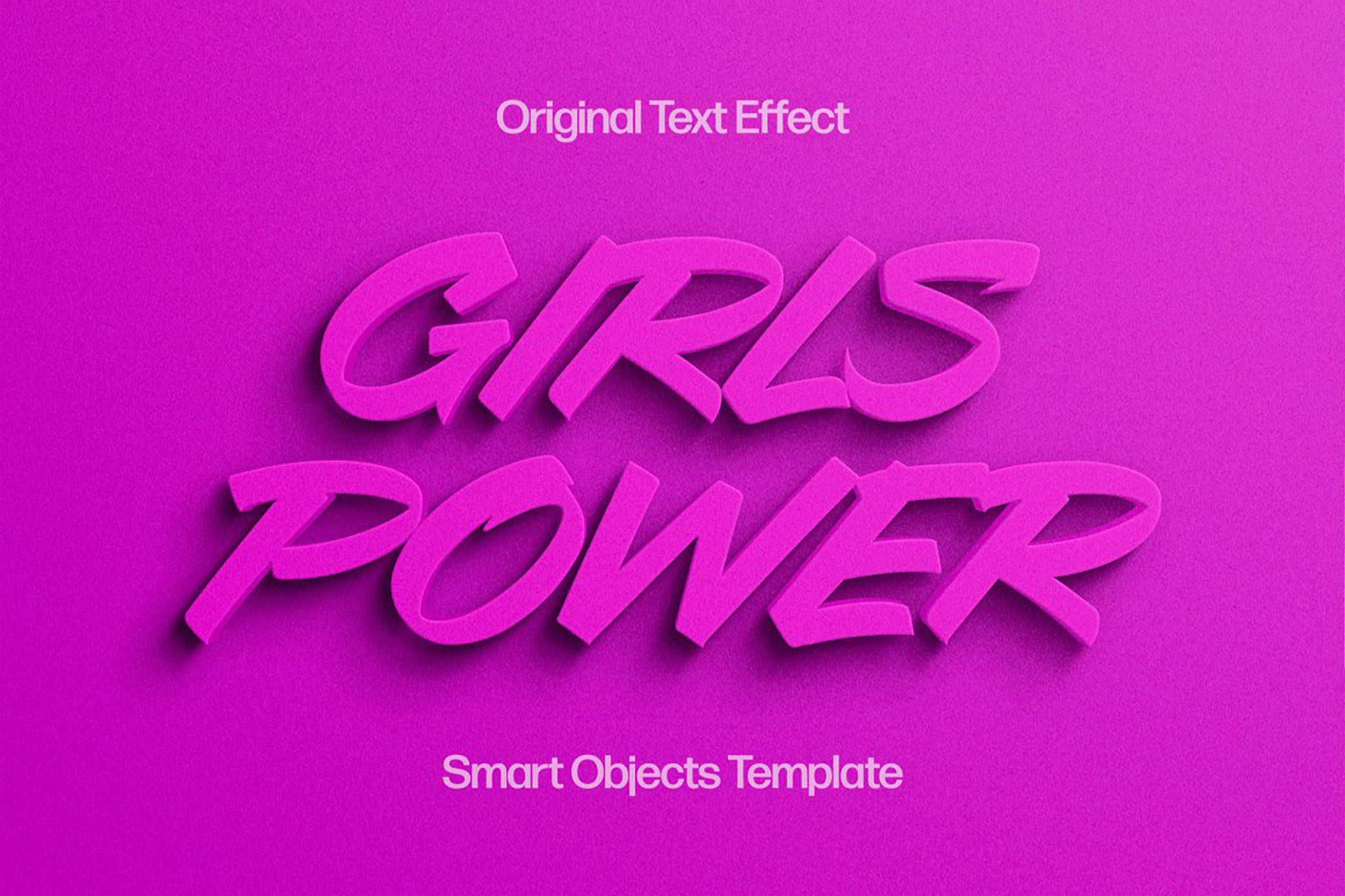 Free Girls Power Pink Text Effect / Logo Mockup PSD Template