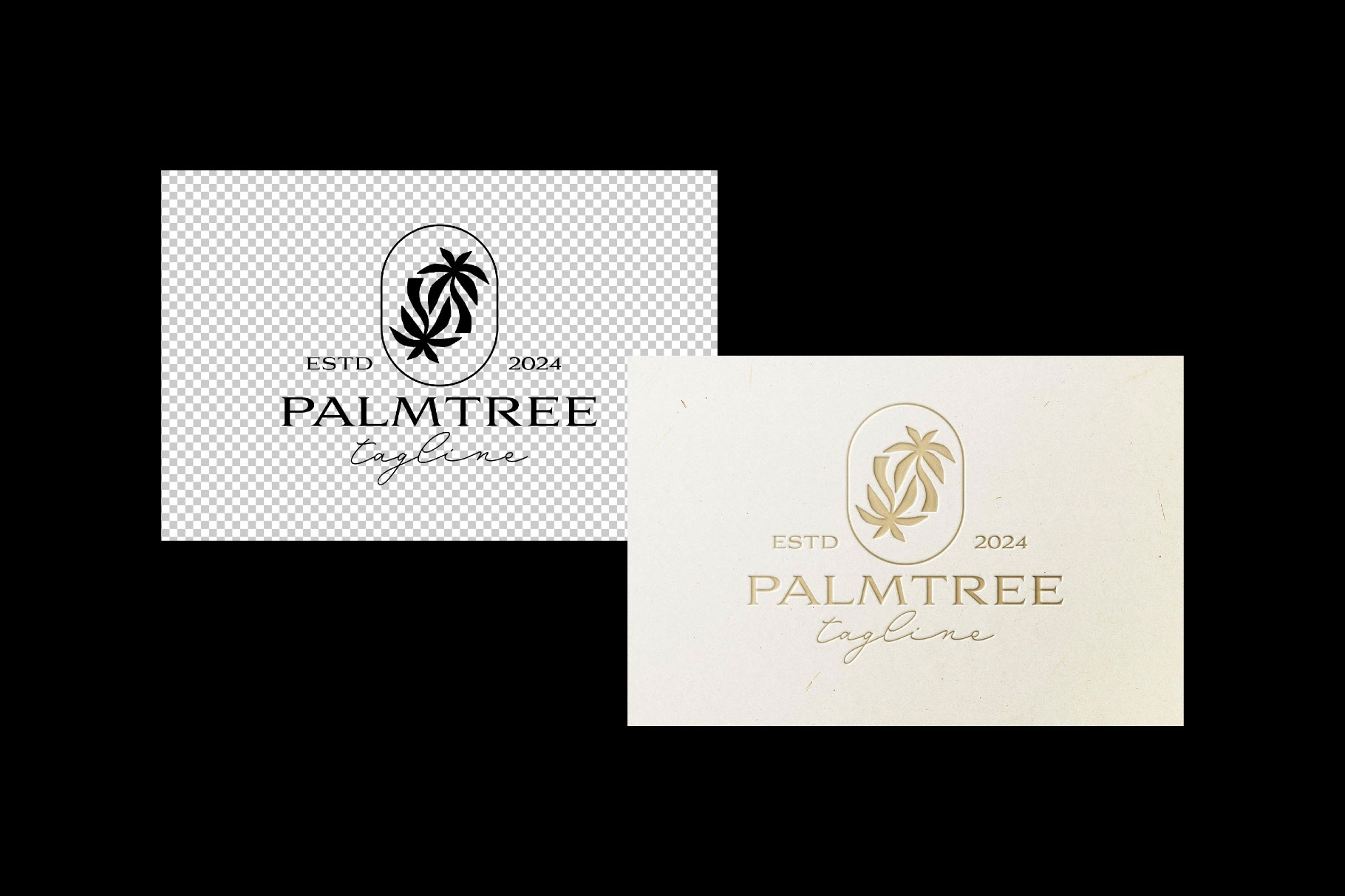 Free Gold Letterpressed Logo Mockup PSD Template