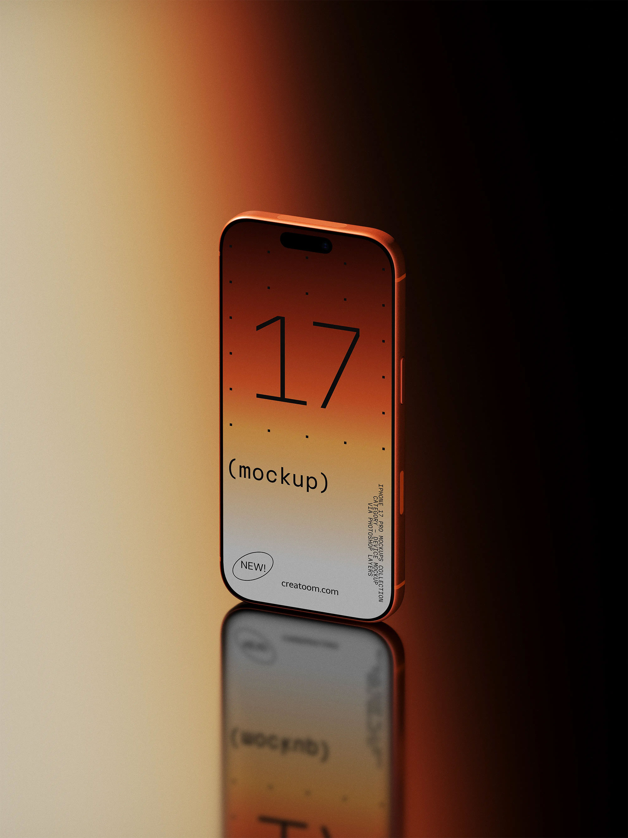 Free Gradient iPhone 17 Pro Mockup PSD Template