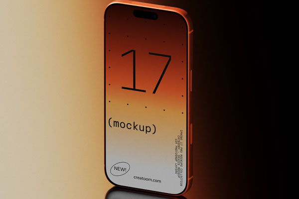 Free Gradient iPhone 17 Pro Mockup PSD Template
