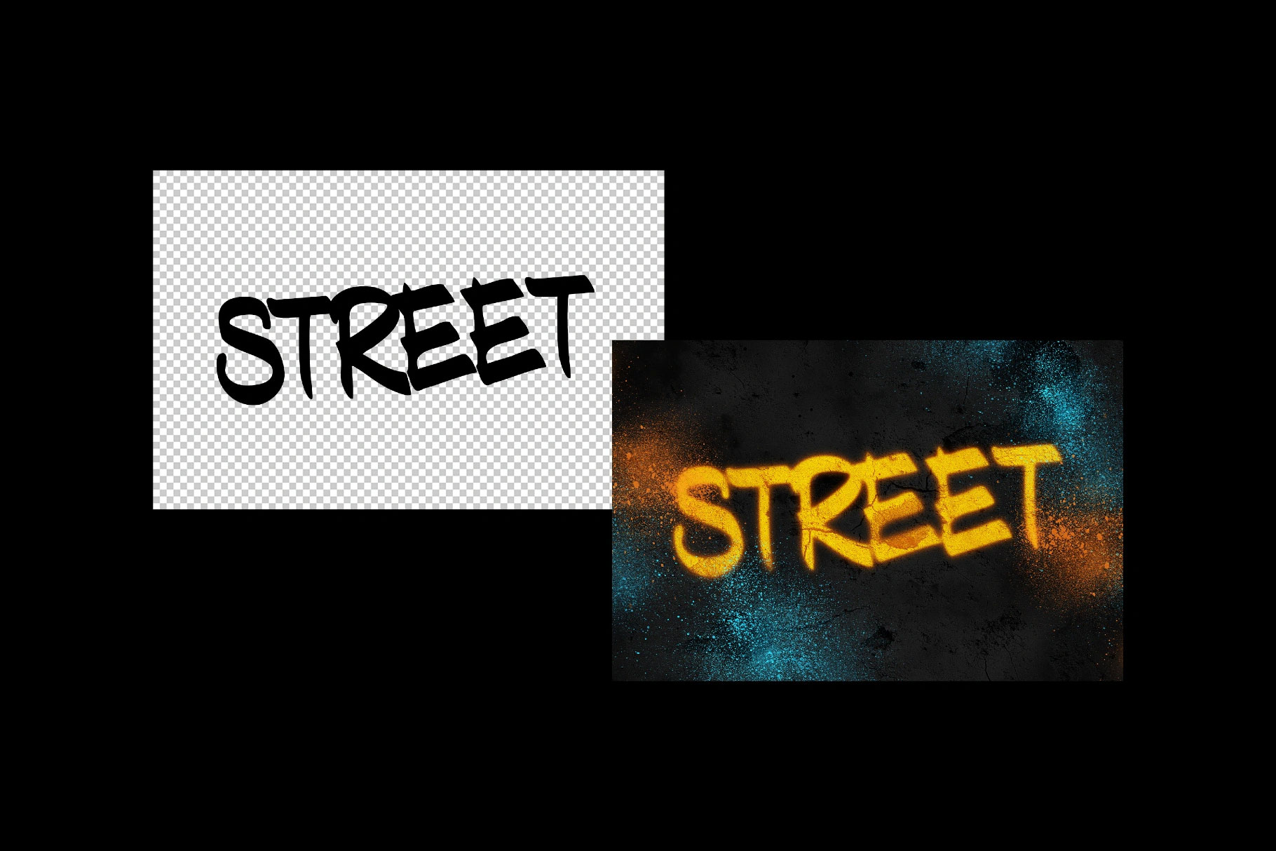 Free Graffiti Text Effect / Logo Mockup PSD Template