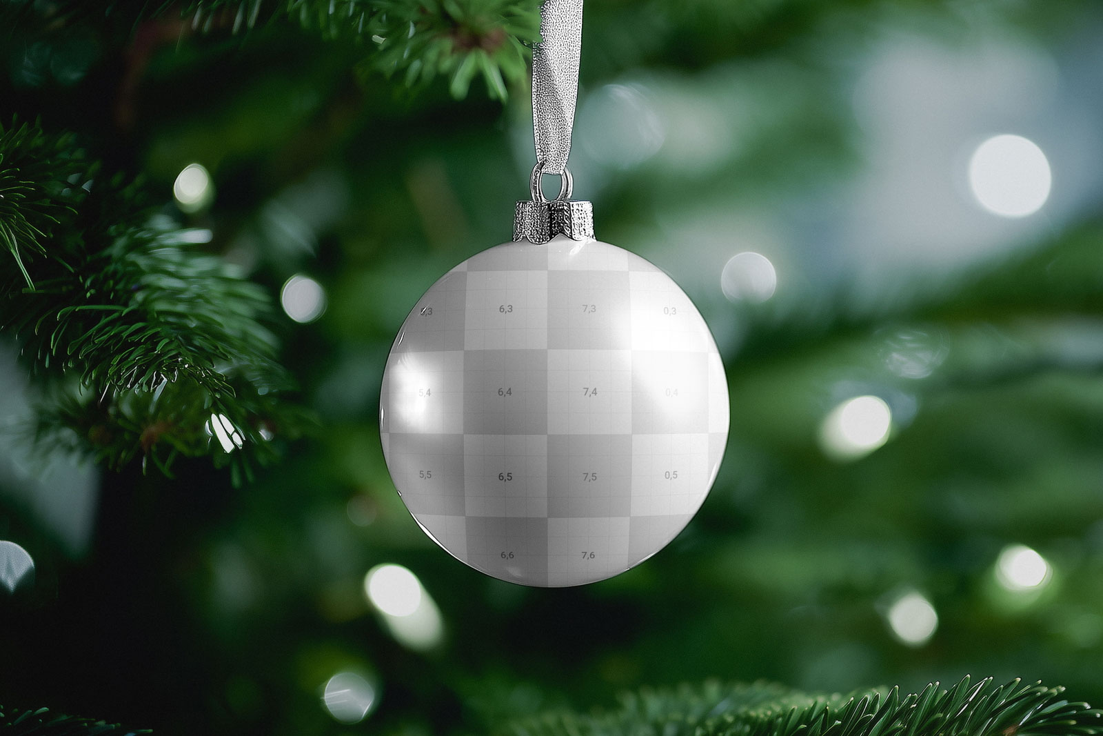 Free Green Tree Christmas Ball Mockup PSD Template
