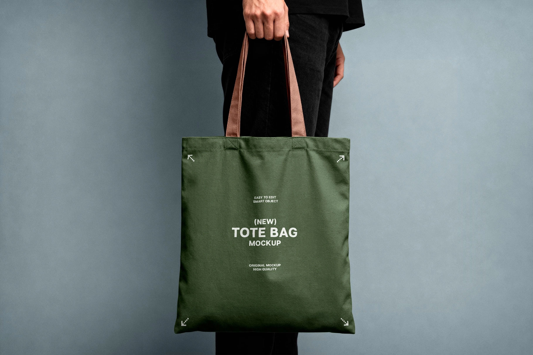 Free Handheld Tote Bag Mockup PSD Template