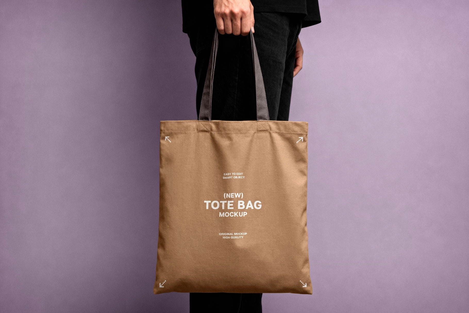 Free Handheld Tote Bag Mockup PSD Template