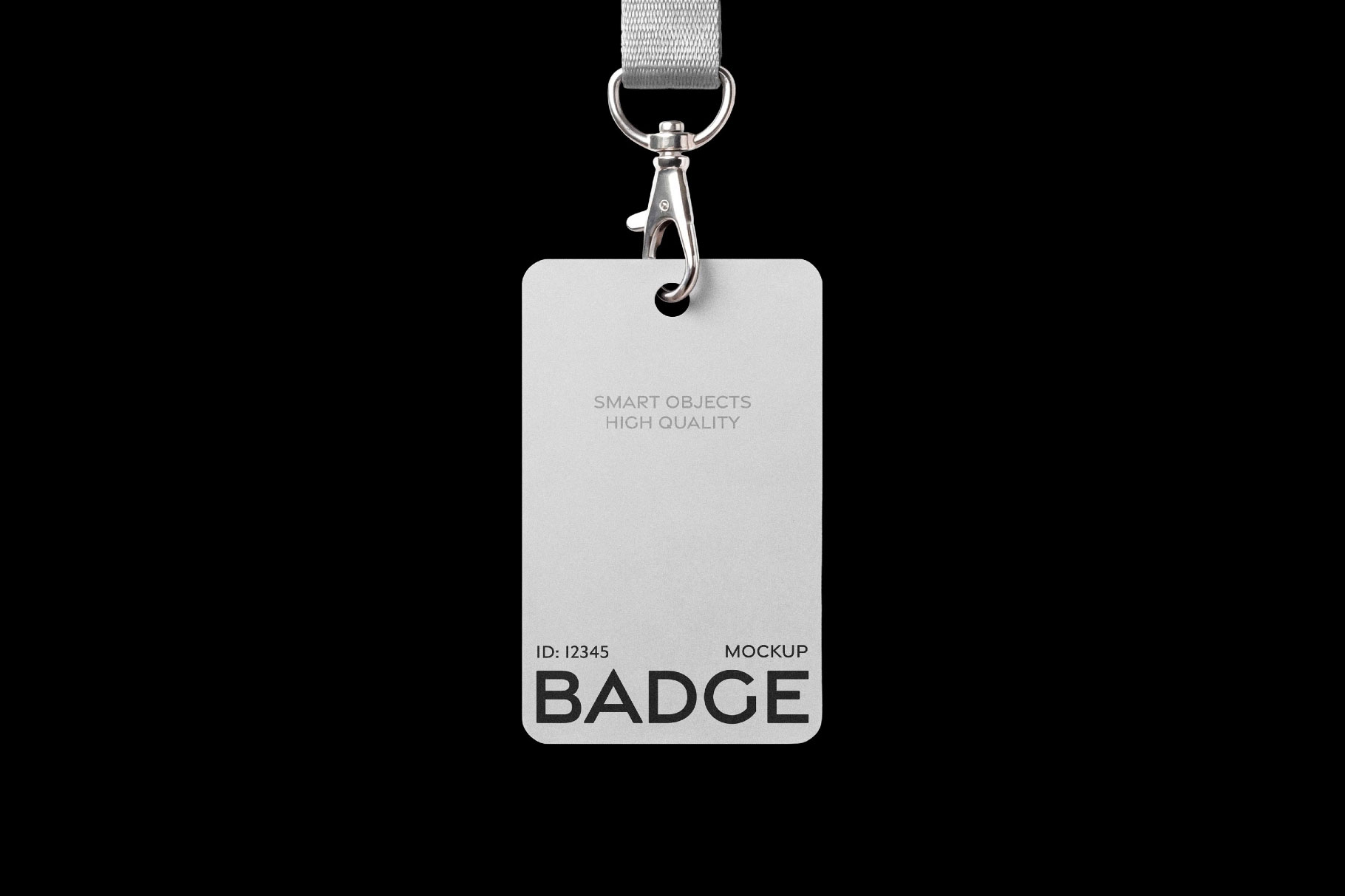 Free Hanging ID Badge Mockup with Lanyard PSD Template