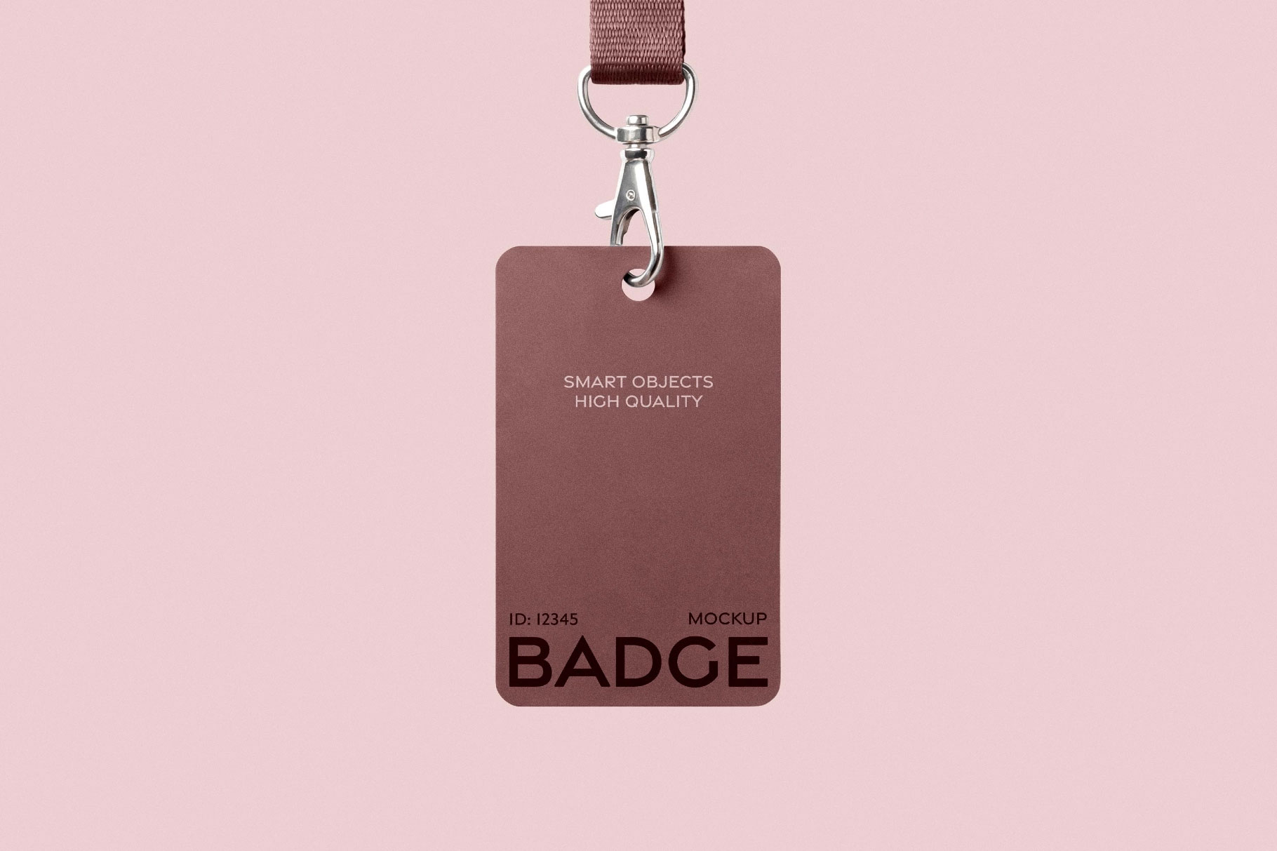Free Hanging ID Badge Mockup with Lanyard PSD Template