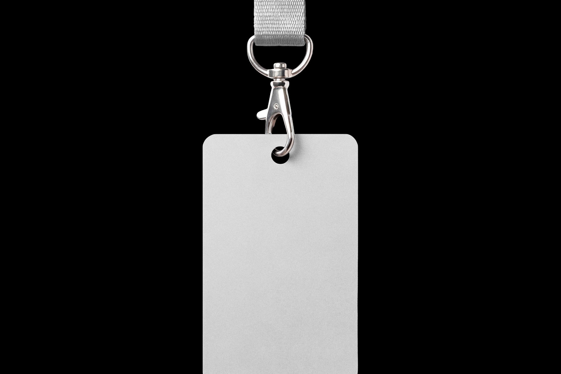 Free Hanging ID Badge Mockup with Lanyard PSD Template
