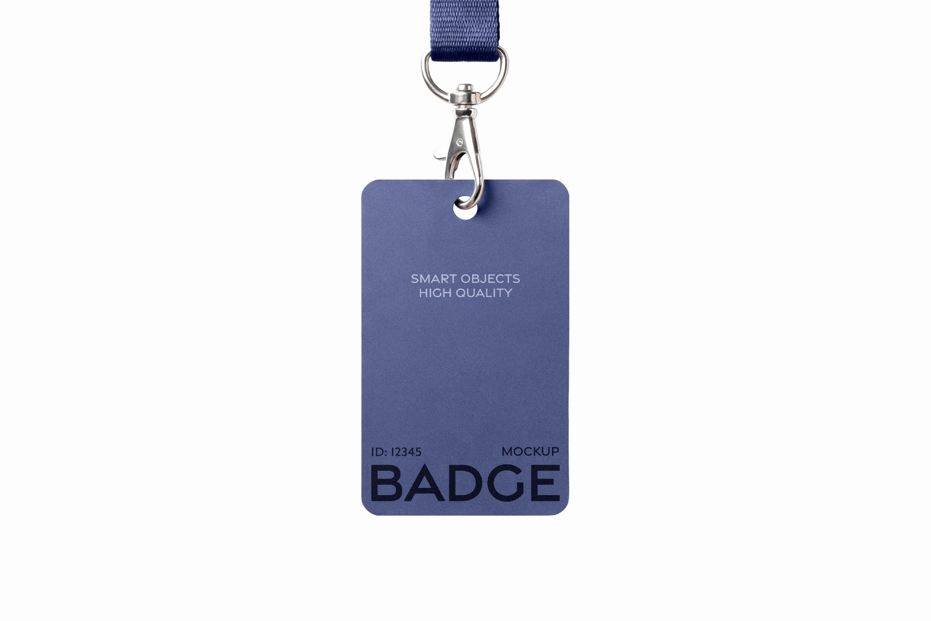 Free Hanging ID Badge Mockup with Lanyard PSD Template