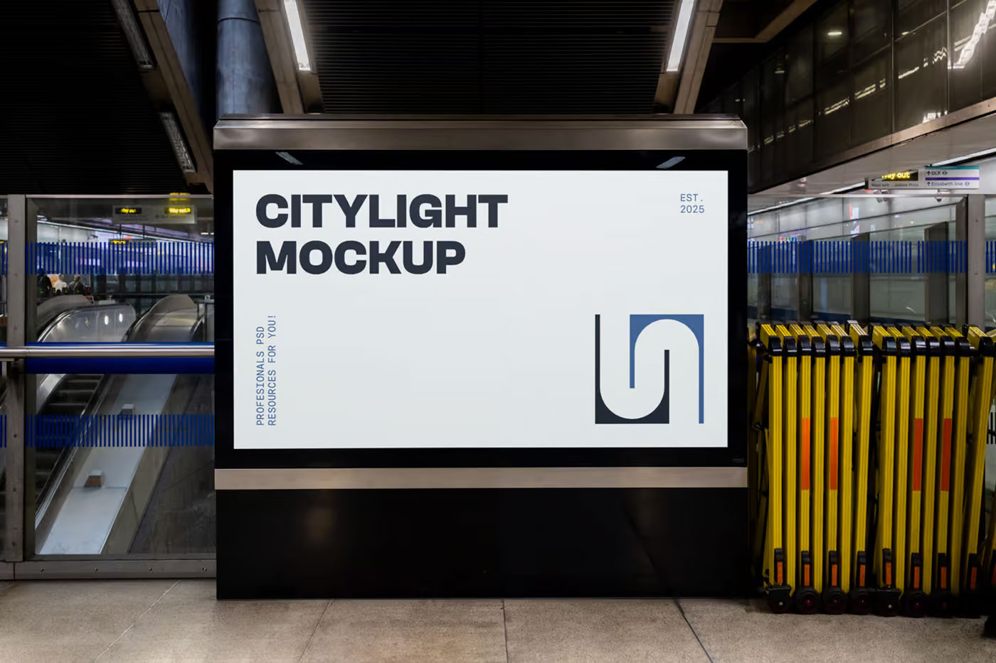 Free Horizontal Citylight Mockup PSD Template