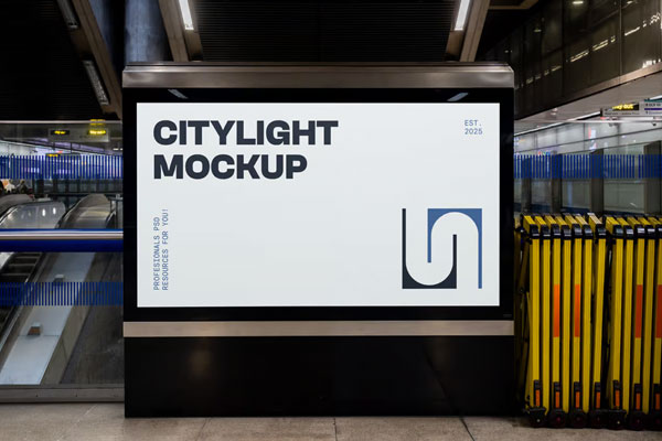 Free Horizontal Citylight Mockup PSD Template
