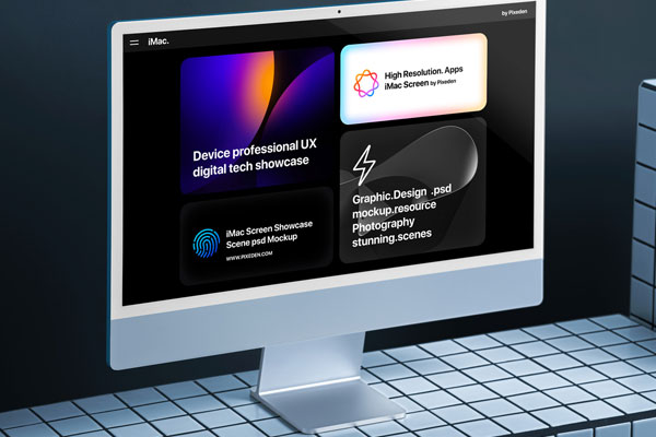 Free iMac Showcase Screen Mockup PSD Template