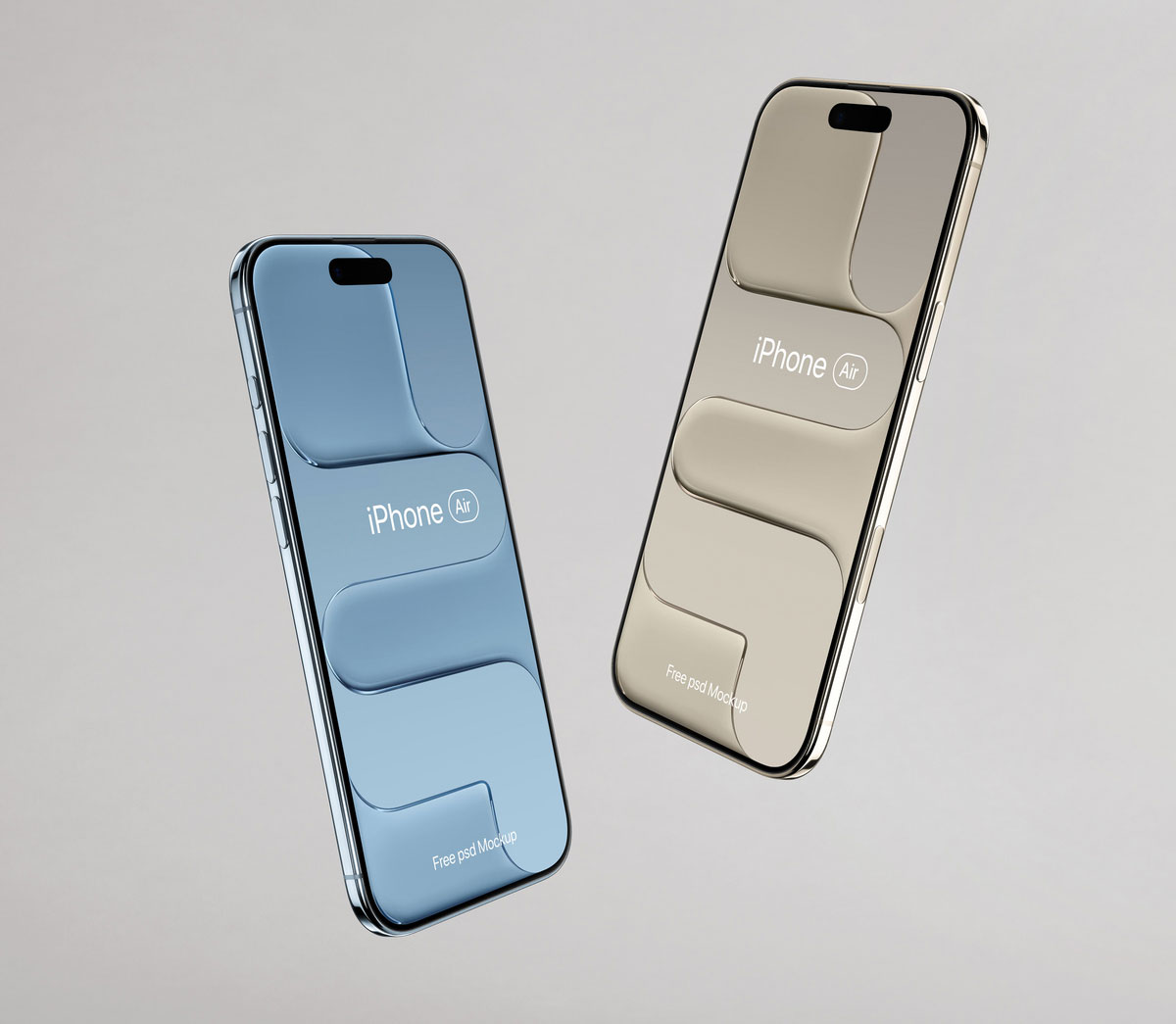 Free iPhone Air Showcase Mockup PSD Template