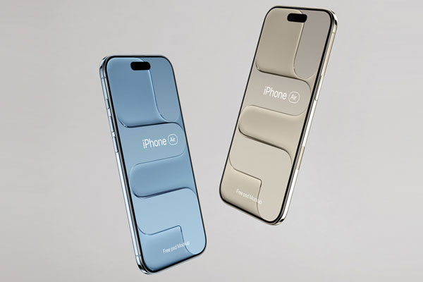 Free iPhone Air Showcase Mockup PSD Template