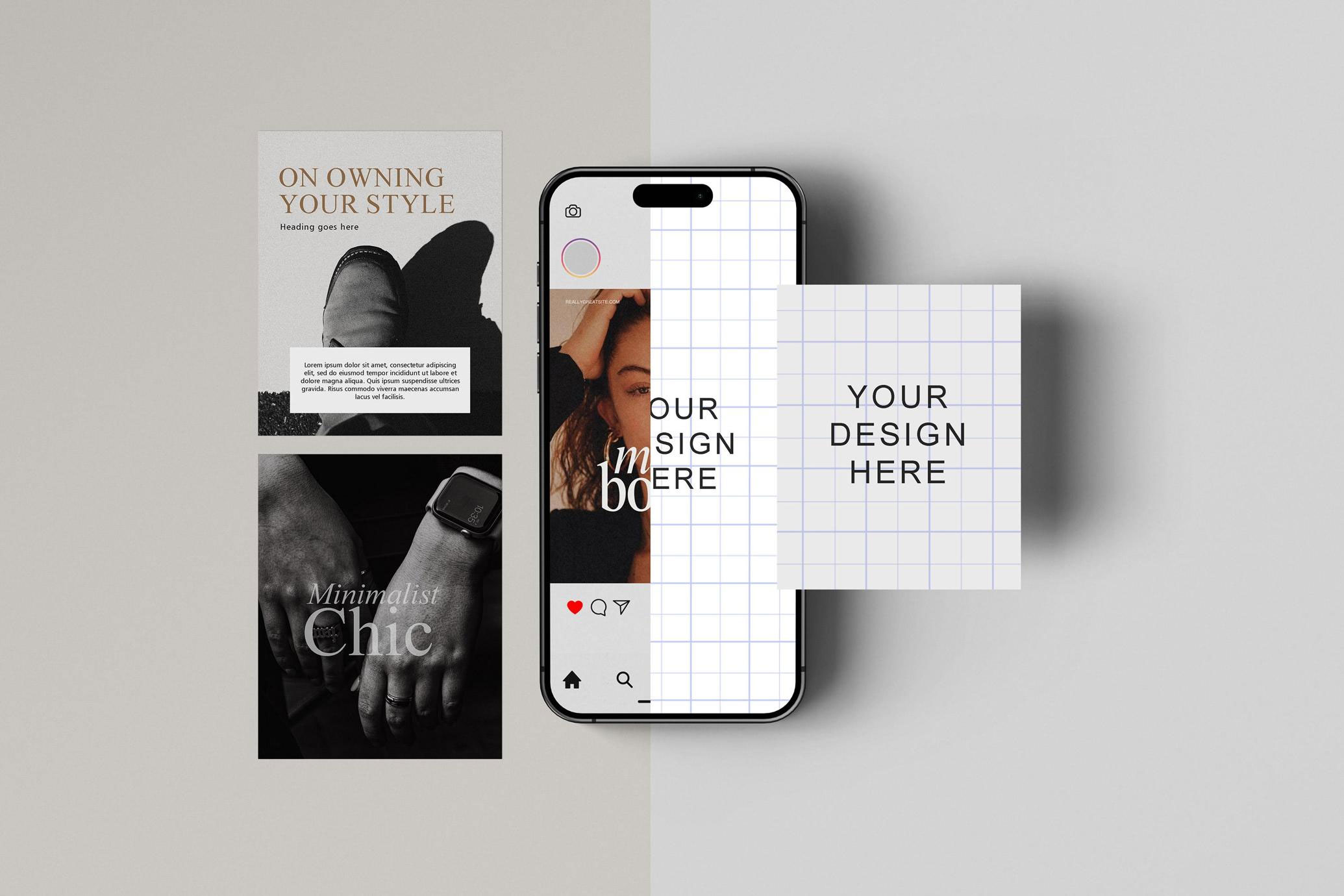 Free iPhone Display Card Layout Mockup PSD Template
