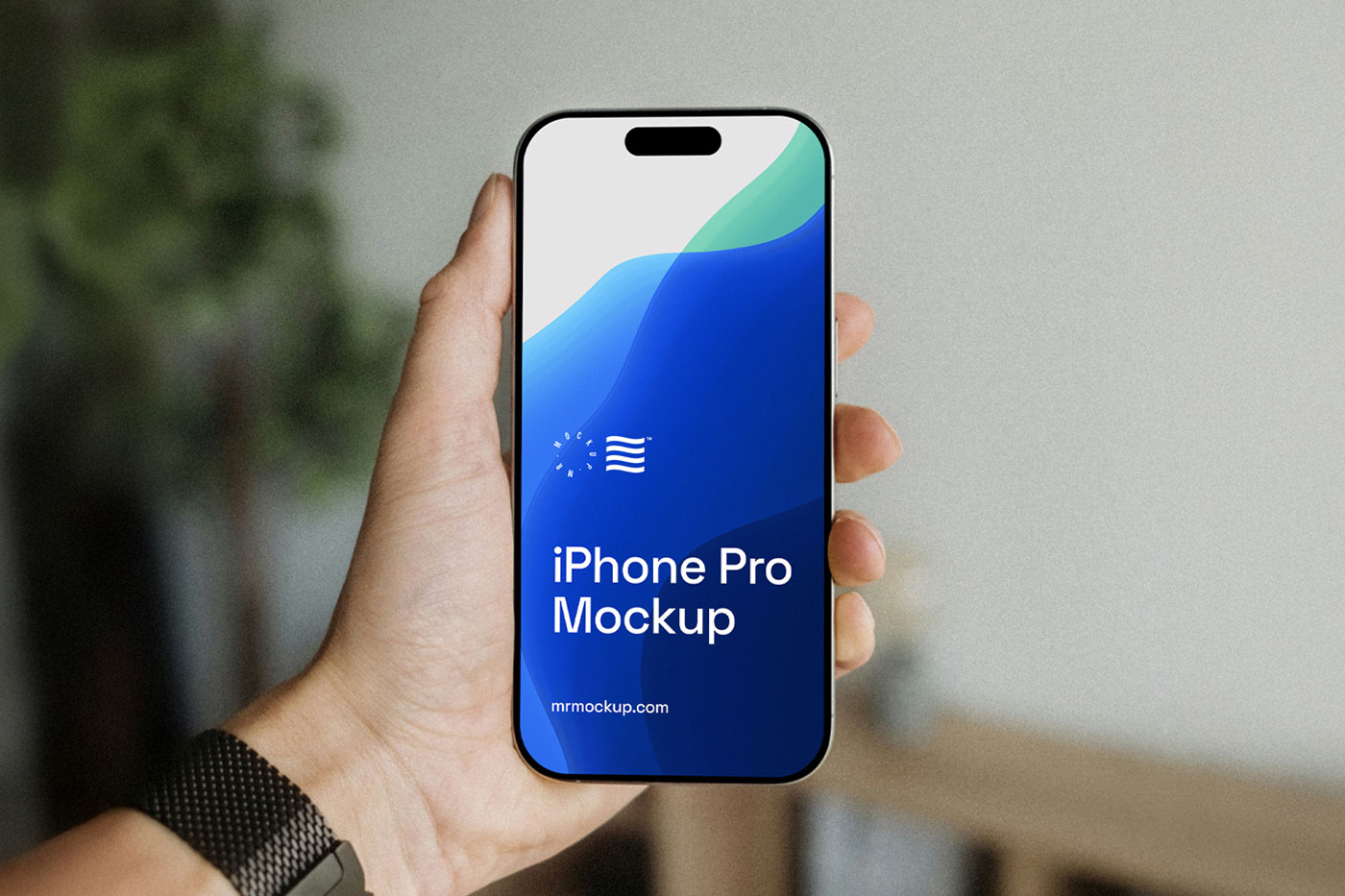 Free iPhone Pro in Home Mockup PSD Template