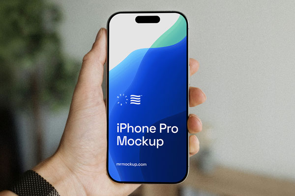 Free iPhone Pro in Home Mockup PSD Template