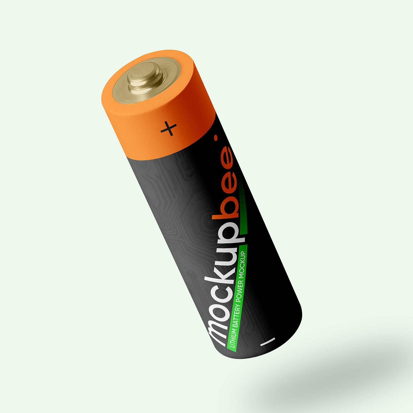 Free Levitating Classic Battery Mockup PSD Template