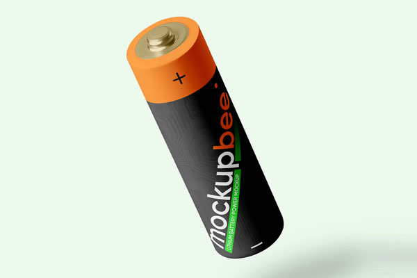 Free Levitating Classic Battery Mockup PSD Template