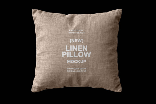 Free Linen Pillow Mockup PSD Template