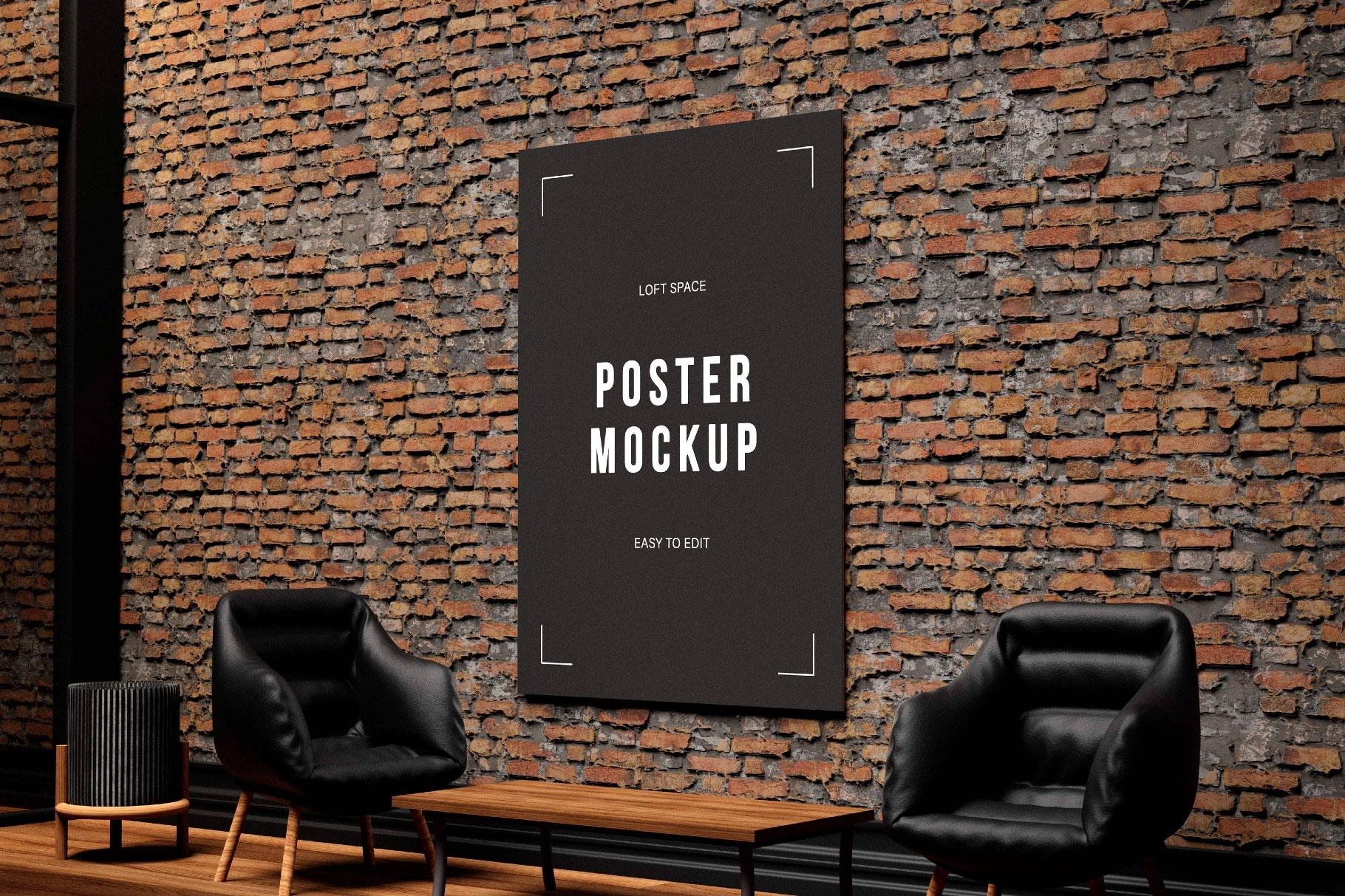 Free Loft Space Poster Mockup PSD Template