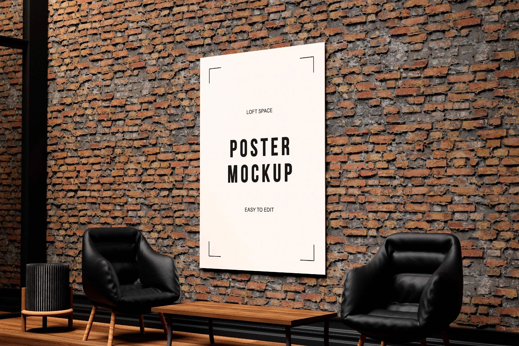 Free Loft Space Poster Mockup PSD Template