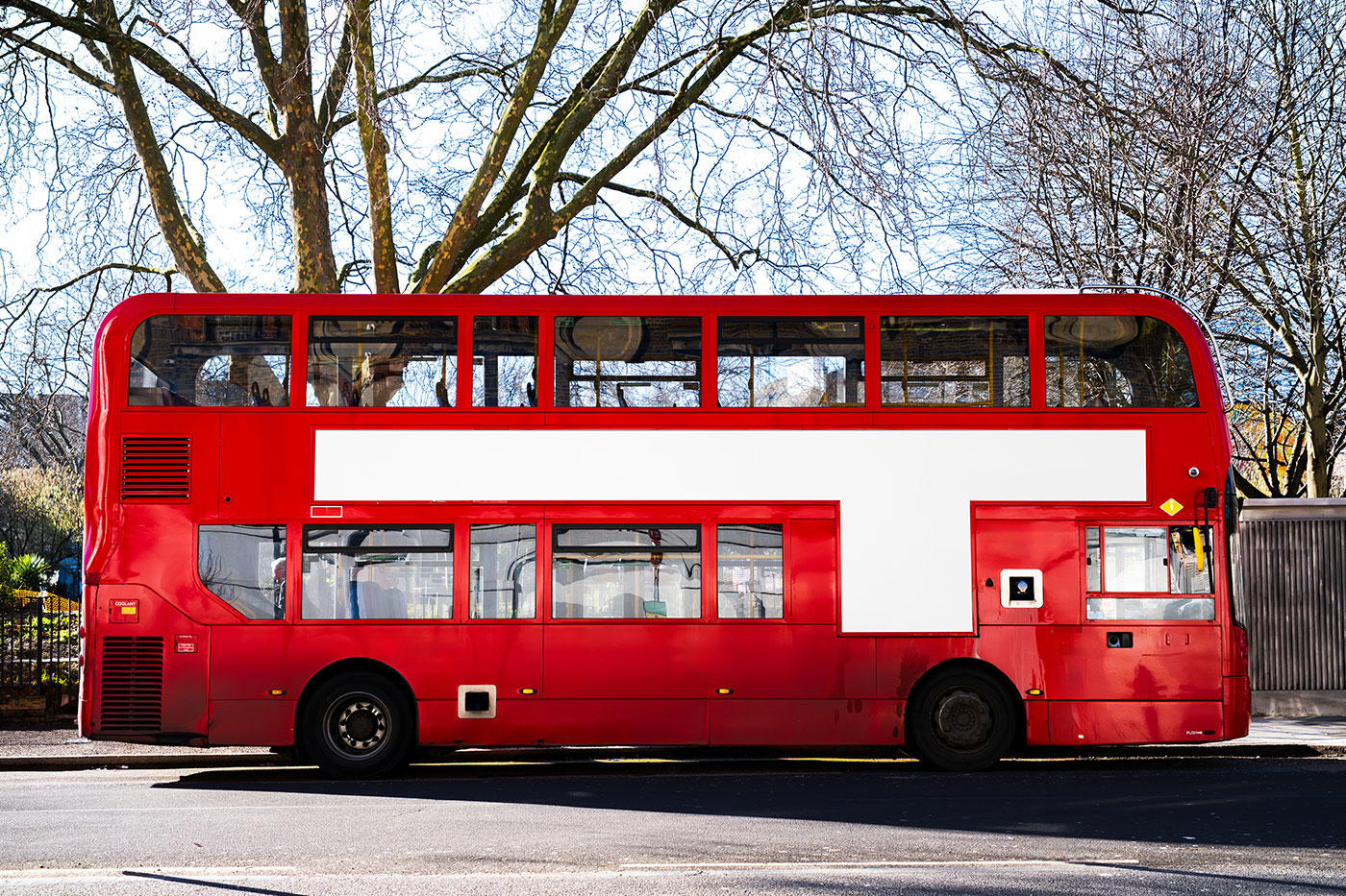 Free London Bus Banner Mockup PSD Template