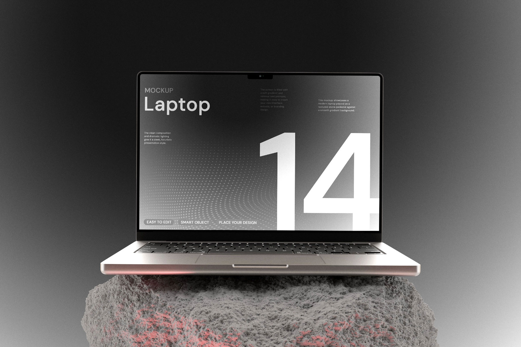 Free MacBook 14 Inch Mockup PSD Template