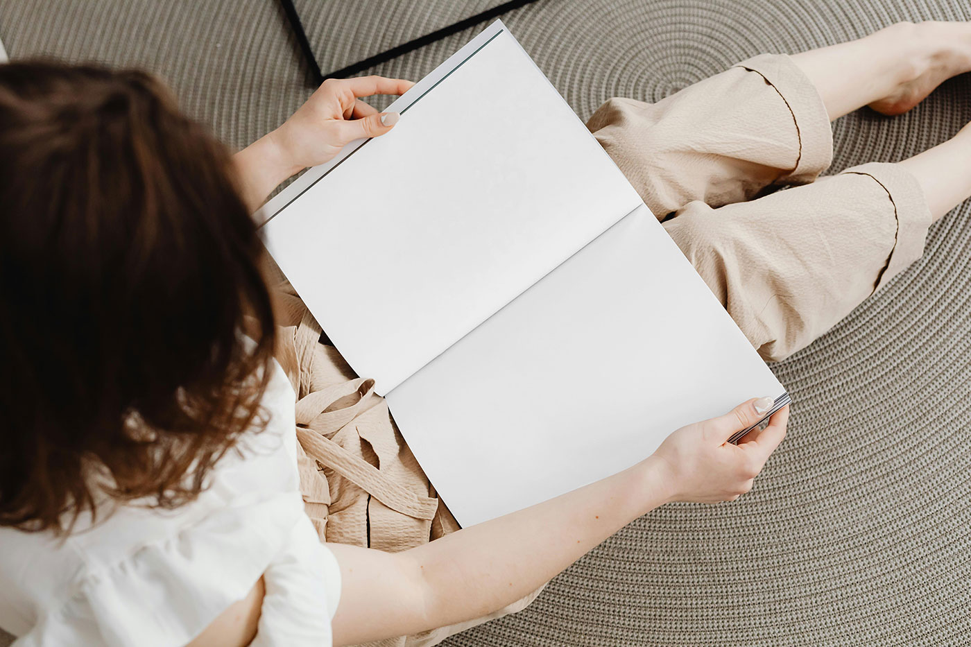 Free Magazine in Woman Hands Mockup PSD Template