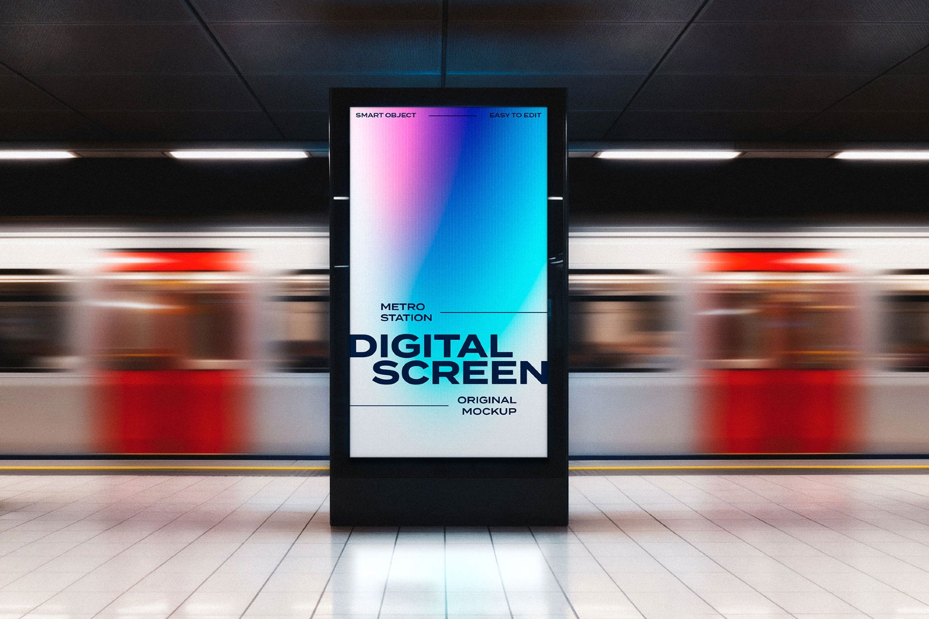 Free Metro Screen Mockup PSD Template
