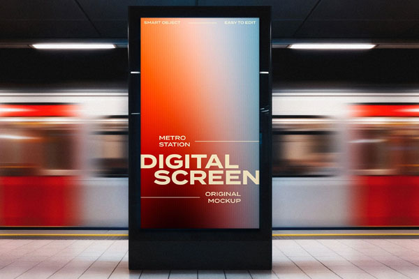 Free Metro Screen Mockup PSD Template