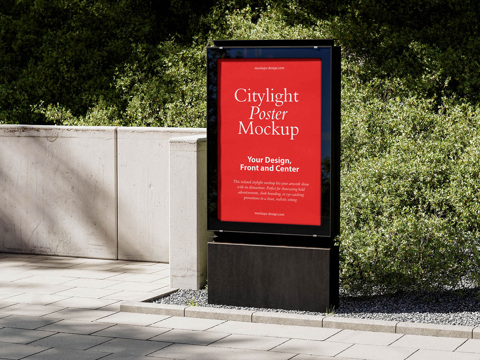 Free Minimal Citylight Poster Mockup PSD Template