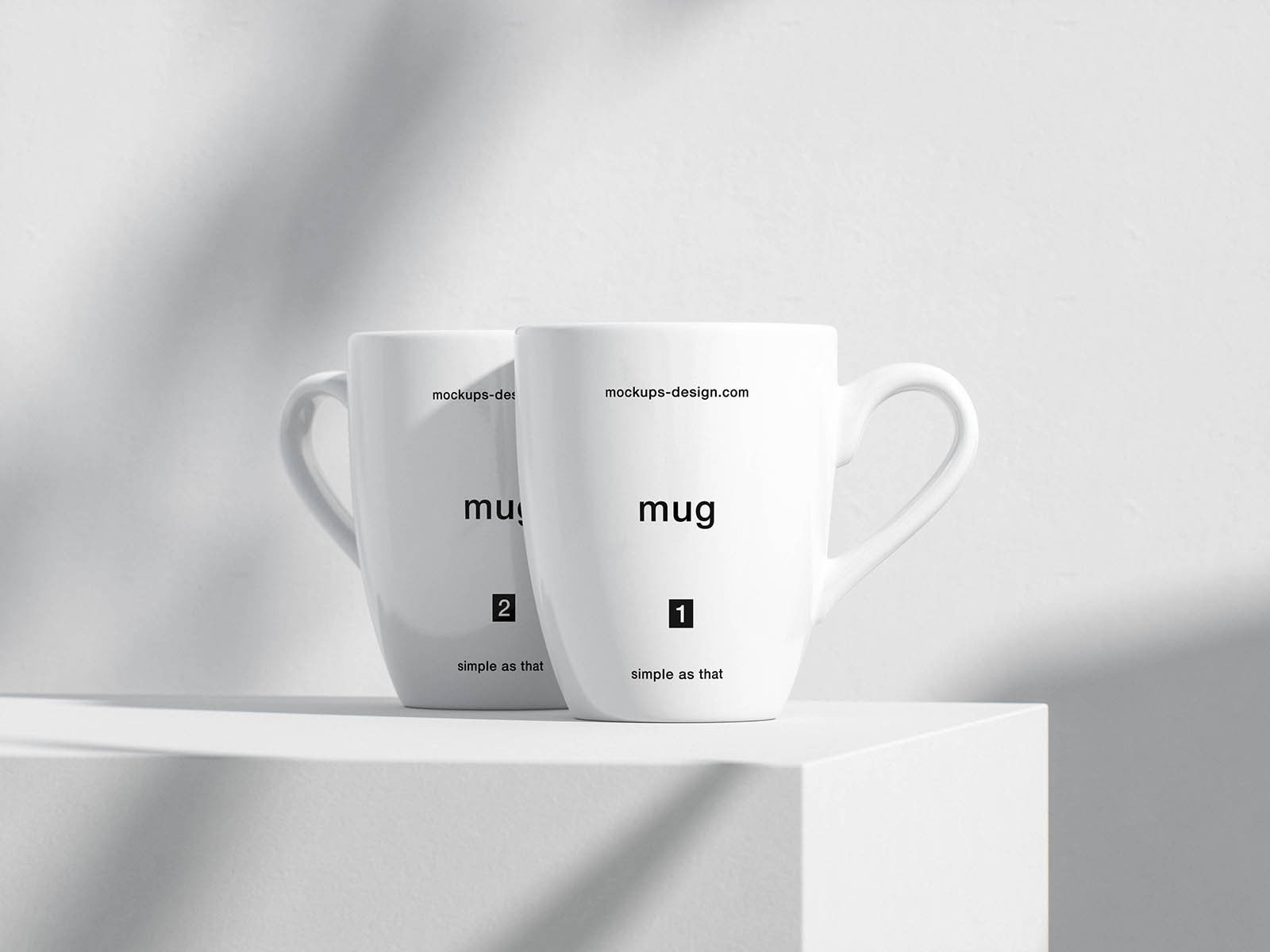 Free Minimal White Mug Mockup PSD Template