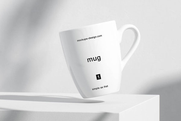 Free Minimal White Mug Mockup PSD Template