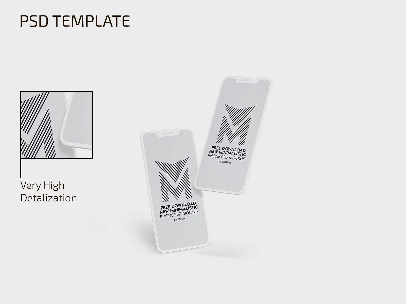 Free Minimalistic Phone Mockups PSD Template
