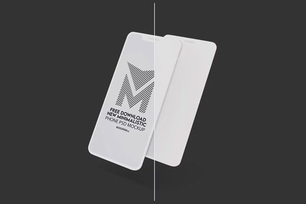 Free Minimalistic Phone Mockups PSD Template