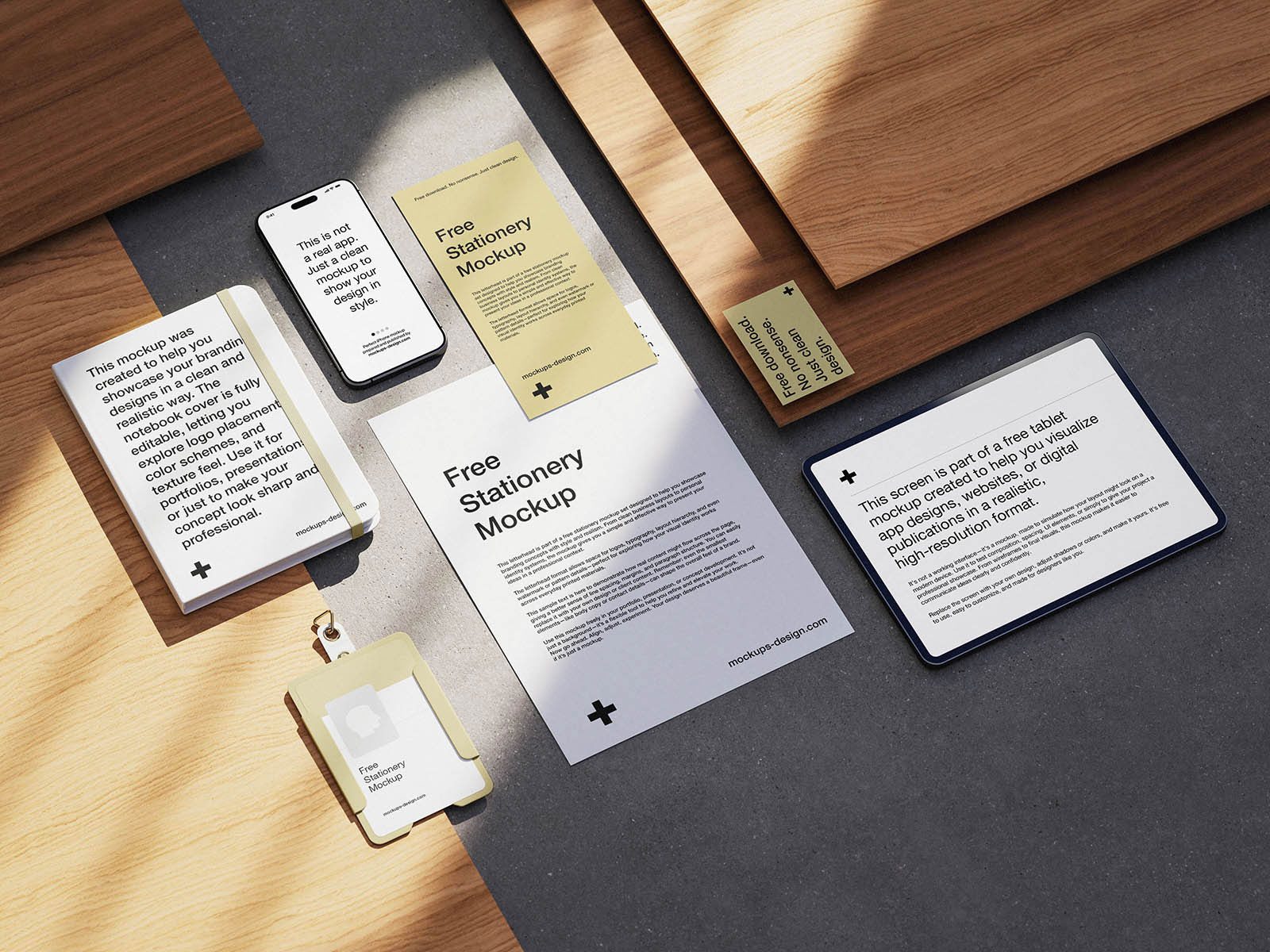 Free Modern Stationery Mockup PSD Template