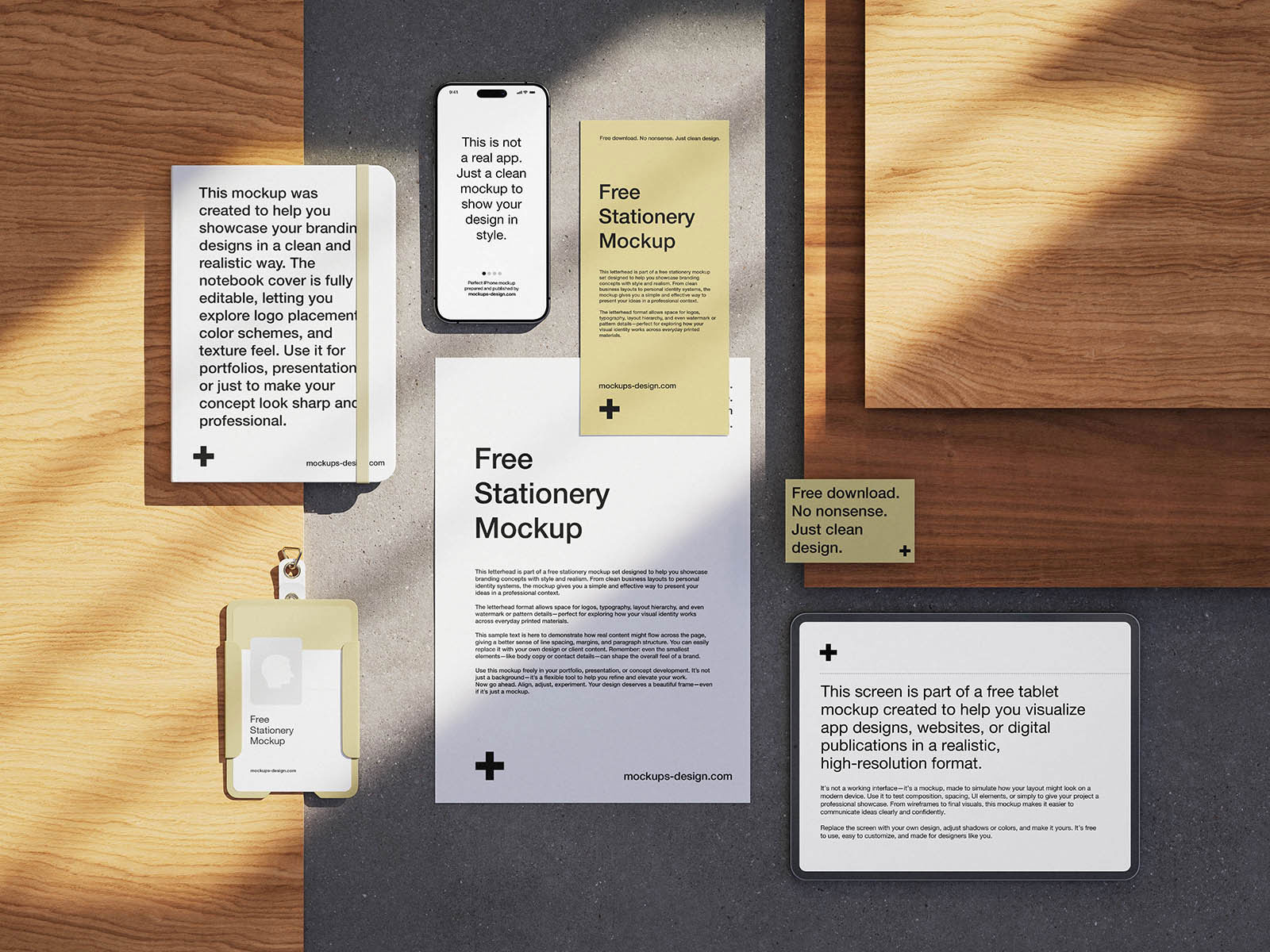Free Modern Stationery Mockup PSD Template