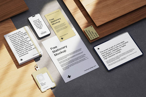 Free Modern Stationery Mockup PSD Template