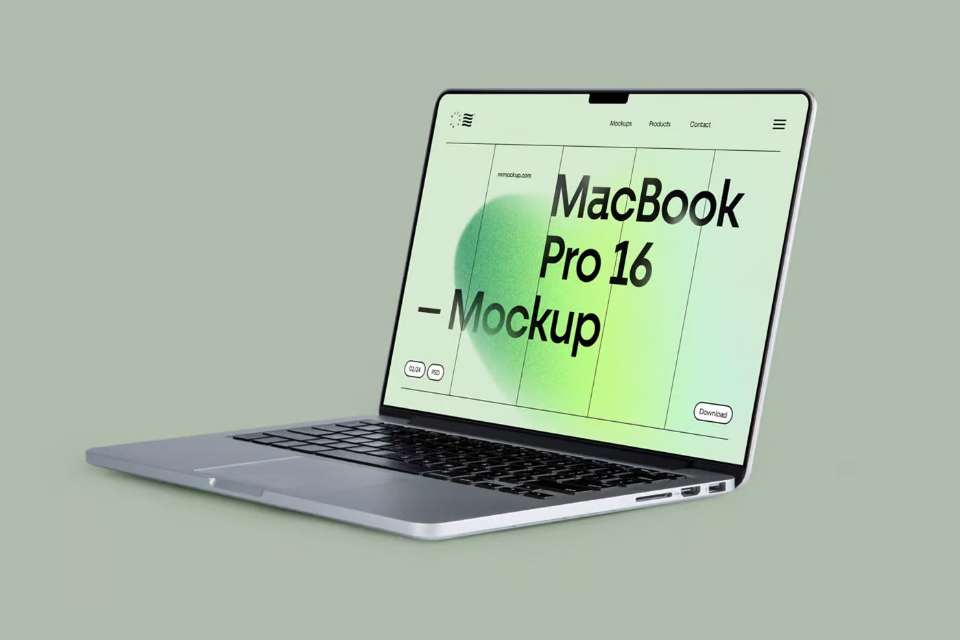 Free Open Floating MacBook Pro Mockup PSD Template