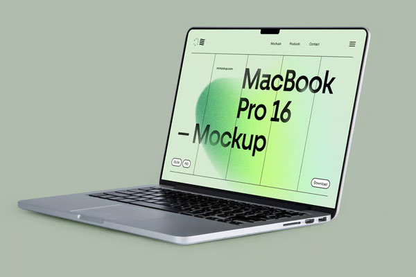 Free Open Floating MacBook Pro Mockup PSD Template