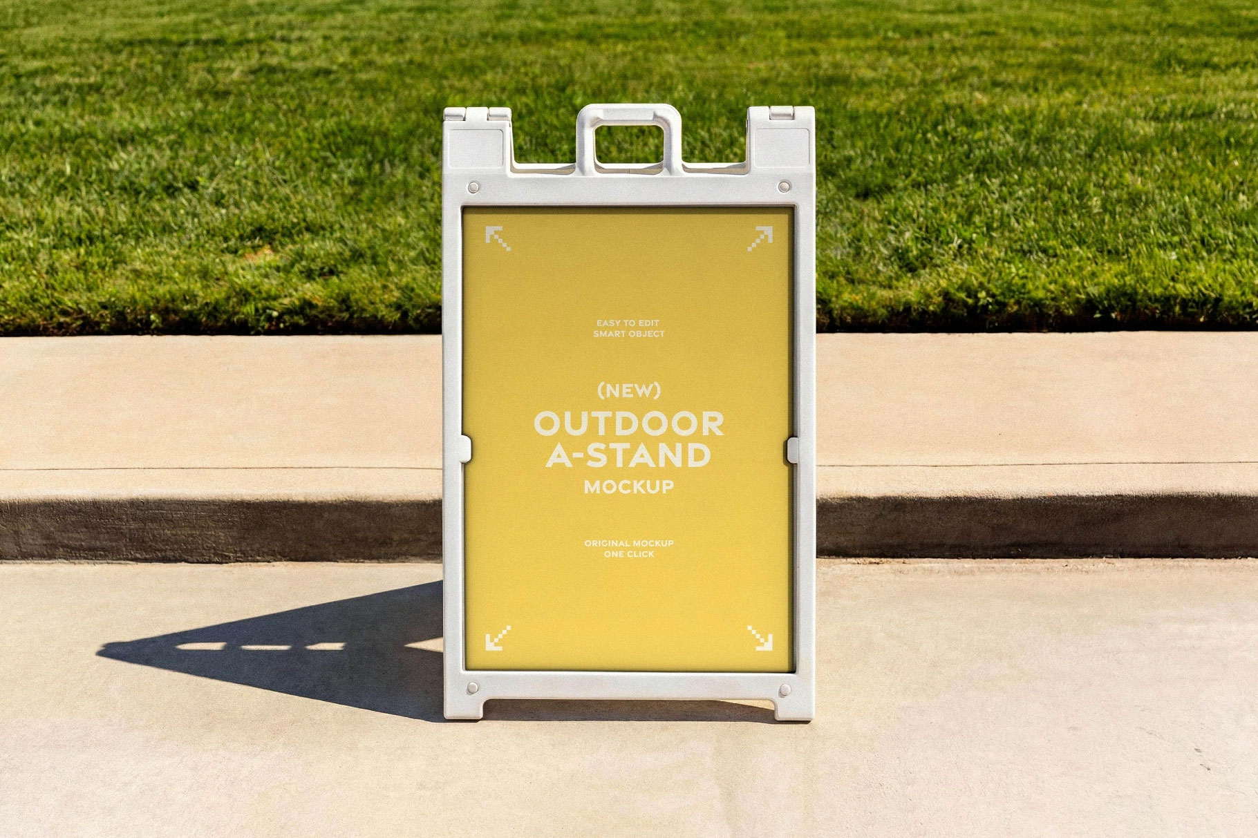 Free Outdoor A Stand Signage Mockup PSD Template