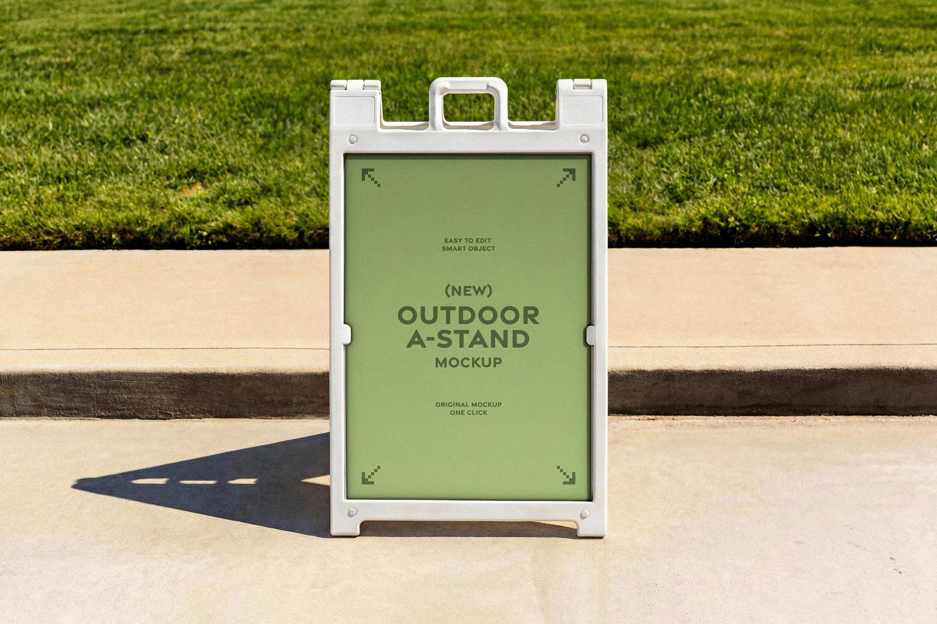 Free Outdoor A Stand Signage Mockup PSD Template
