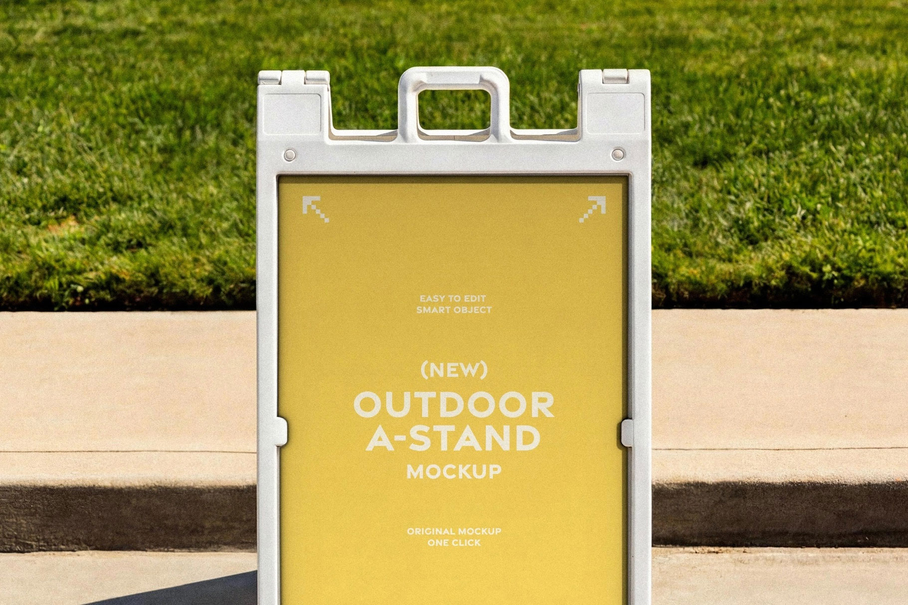 Free Outdoor A Stand Signage Mockup PSD Template