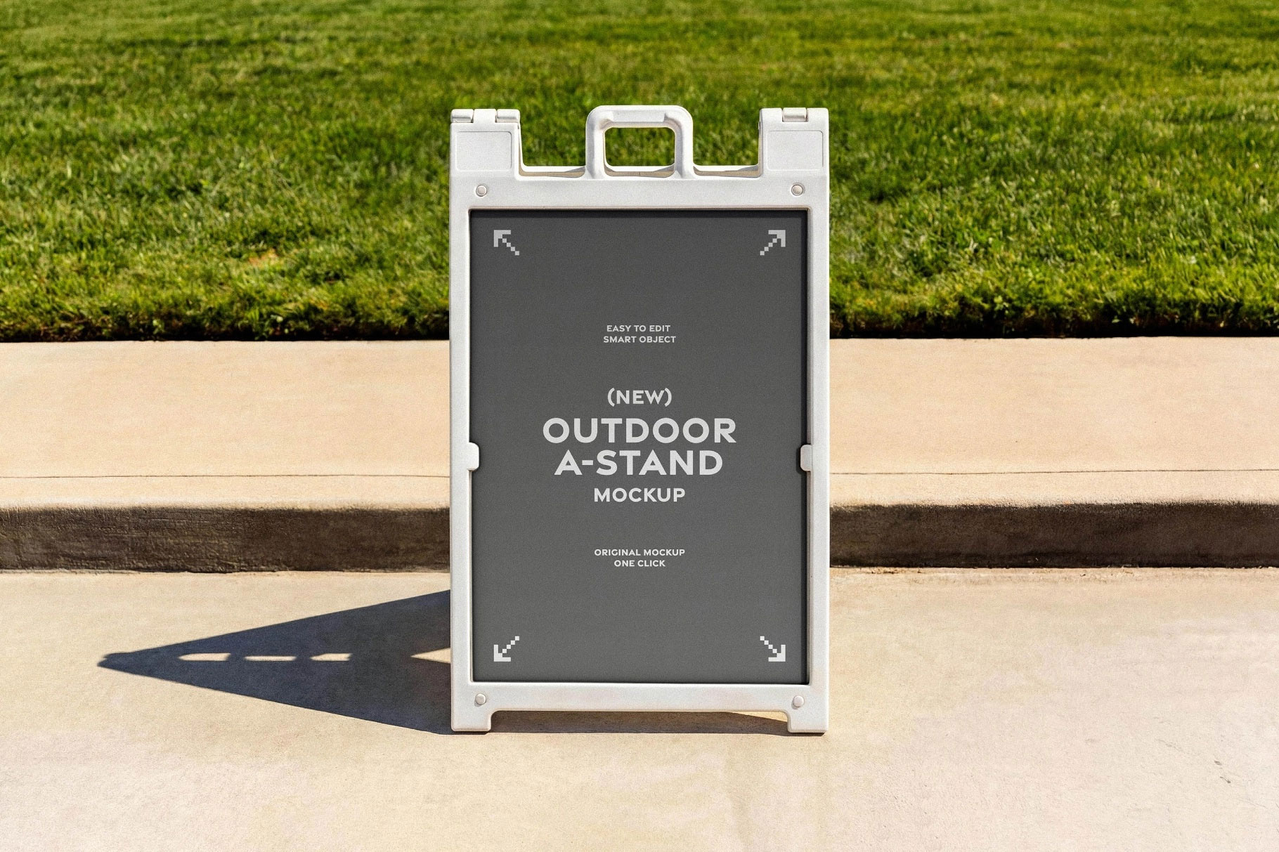 Free Outdoor A Stand Signage Mockup PSD Template