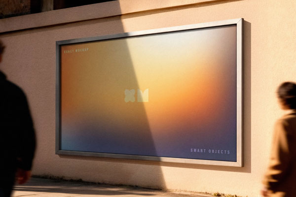 Free Outdoor Shadow Billboard Mockup PSD Template