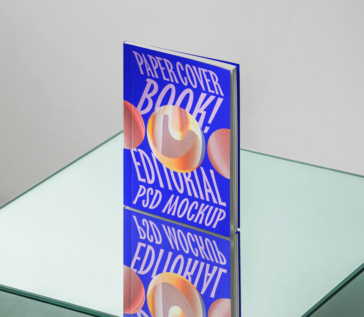 Free Paperback Book on Mirror Mockup PSD Template